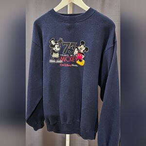 Disney Mickey Mouse 75th Anniversary Navy Sweatshirt M